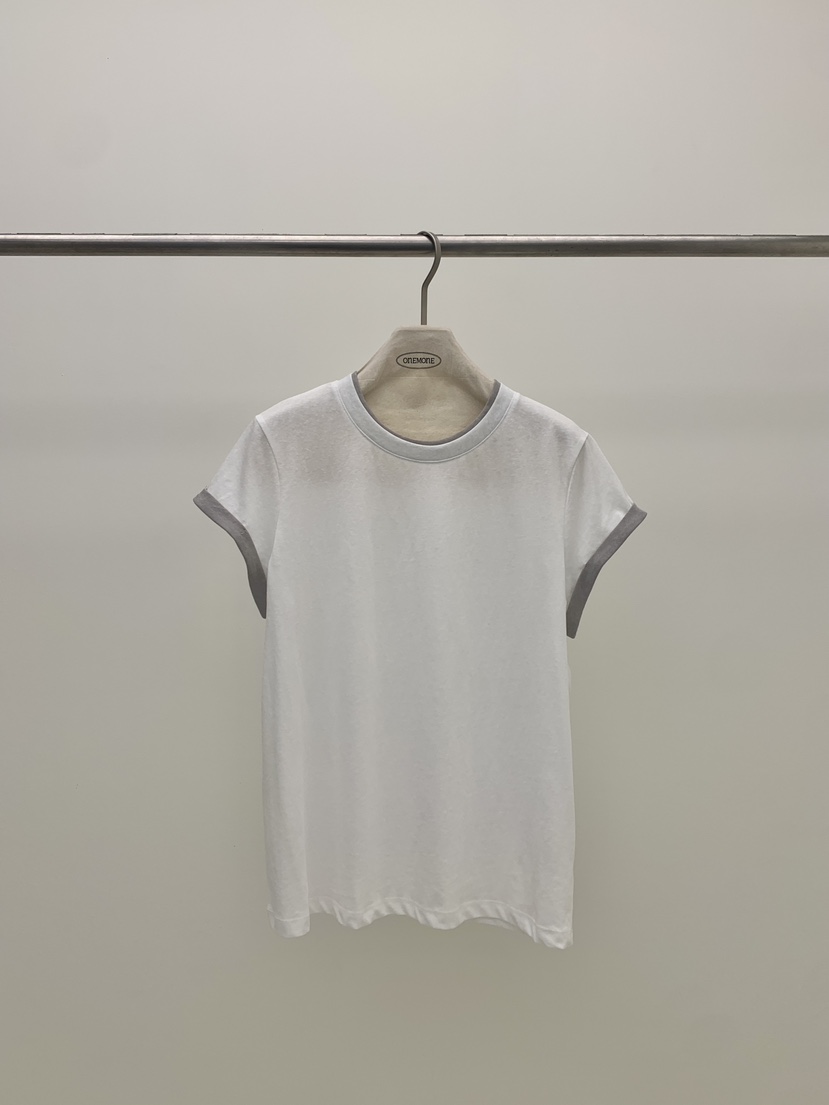 ONE MONE韓國東大門直郵女士新品熱賣26春夏人氣T恤撞色ONE MONET恤圖色1
