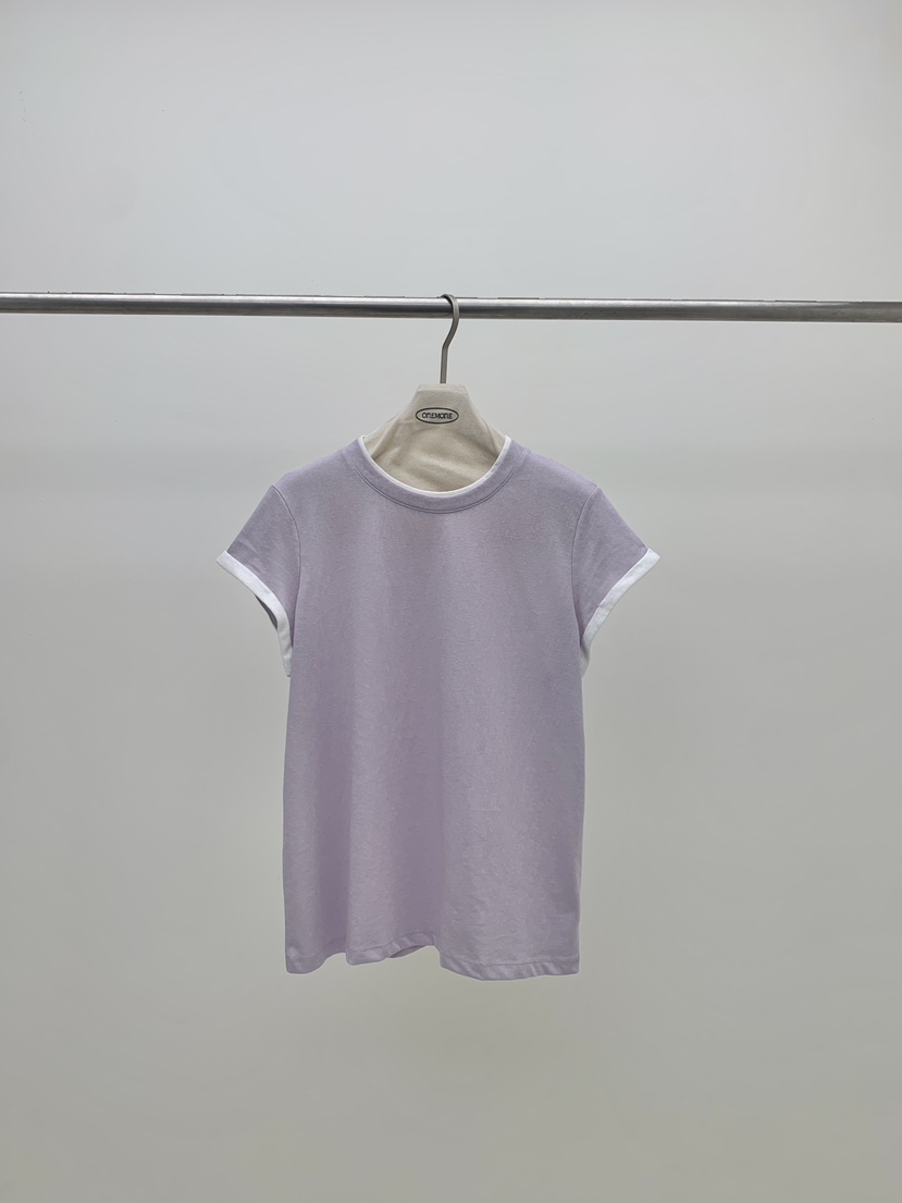 ONE MONE韓國東大門直郵女士新品熱賣26春夏人氣T恤撞色ONE MONET恤圖色3