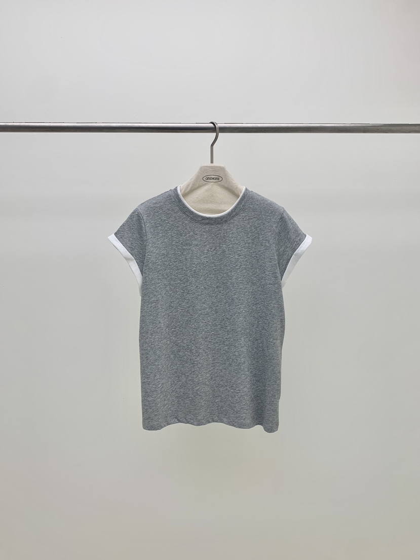 ONE MONE韓國東大門直郵女士新品熱賣26春夏人氣T恤撞色ONE MONET恤圖色4
