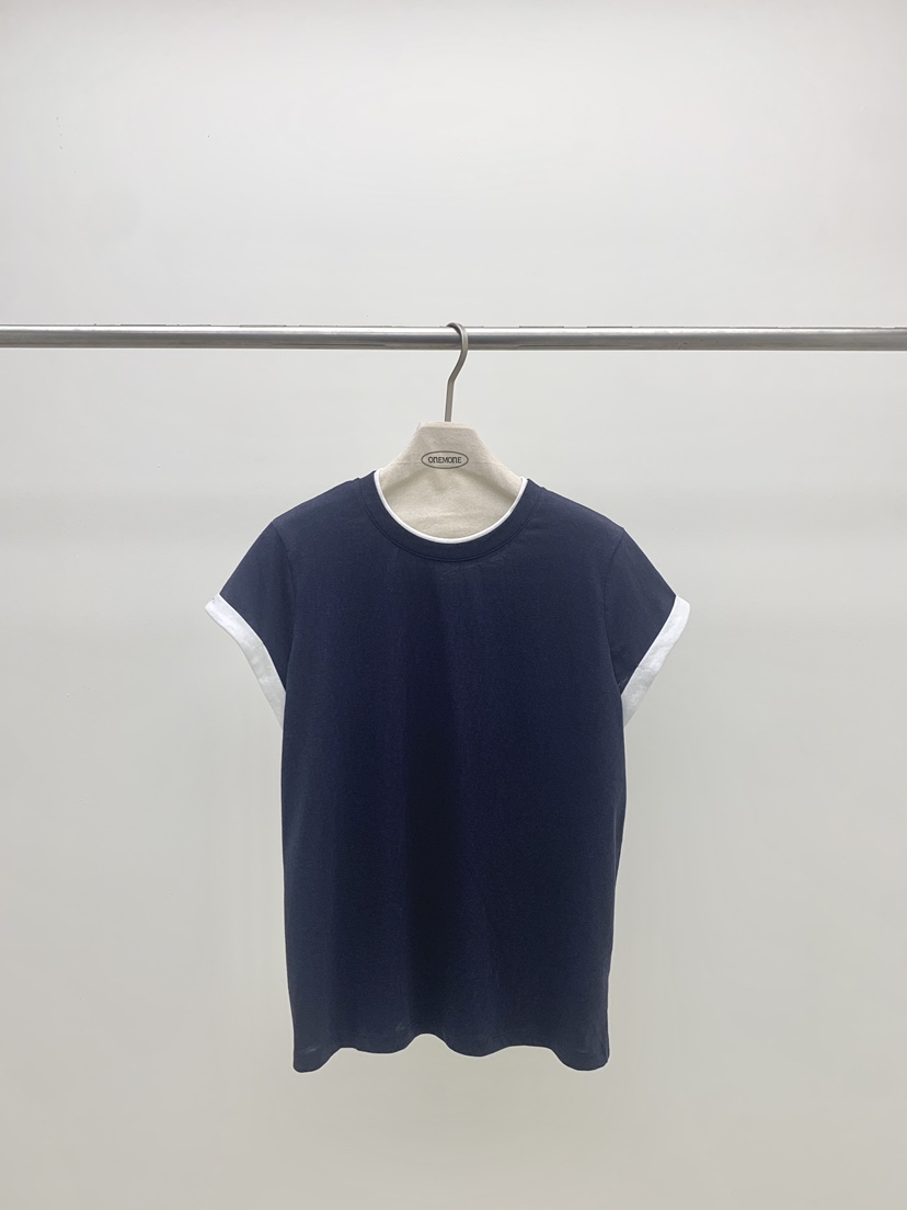 ONE MONE韓國東大門直郵女士新品熱賣26春夏人氣T恤撞色ONE MONET恤圖色6