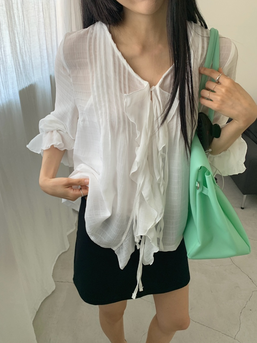 JKICHI韓國直郵實拍女士新款熱賣人氣26春夏襯衫蕾絲衫BLJKICHI襯衫/蕾絲衫圖色1