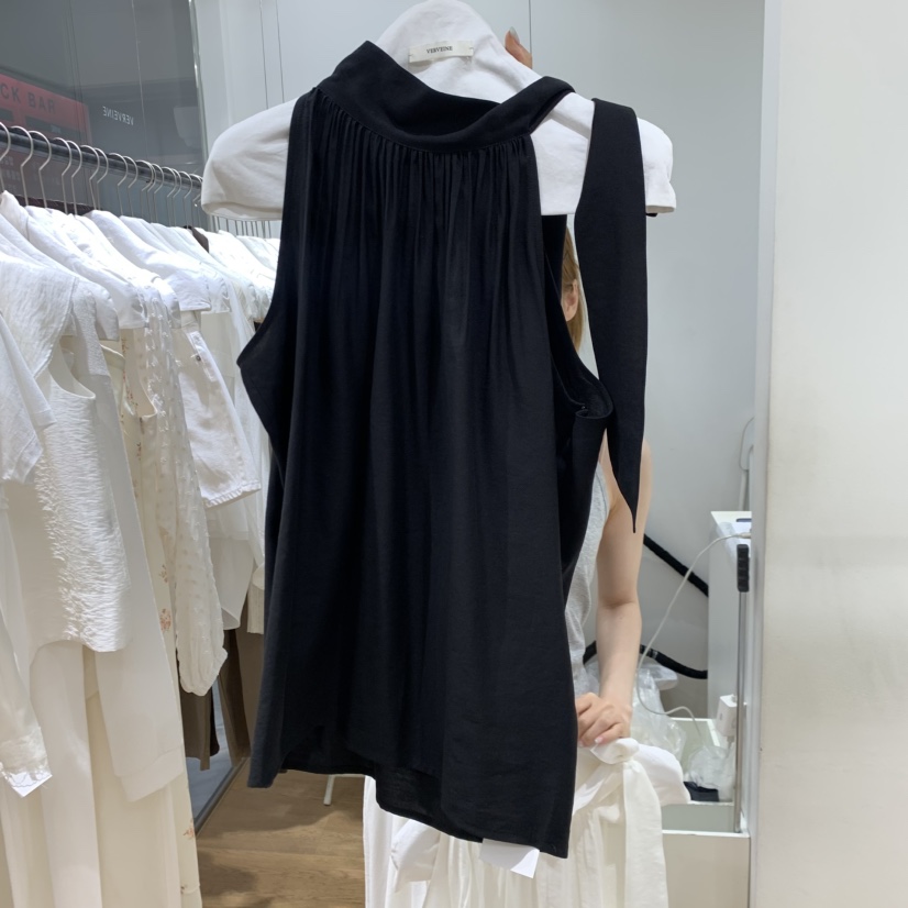 VERVEINE韓國直郵女士新款職業26夏季推薦吊帶背心褶皺緞帶VERVEINE吊帶/背心圖色3