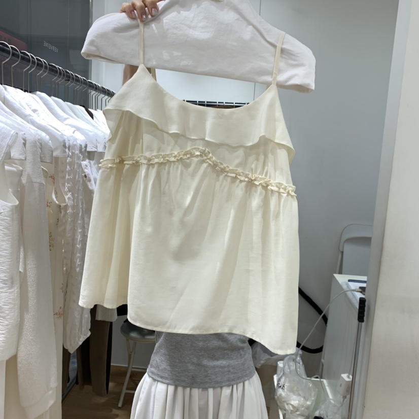 VERVEINE韓國直郵女裝新品休閑26夏季吊帶背心荷葉邊無袖VERVEINE吊帶/背心圖色2