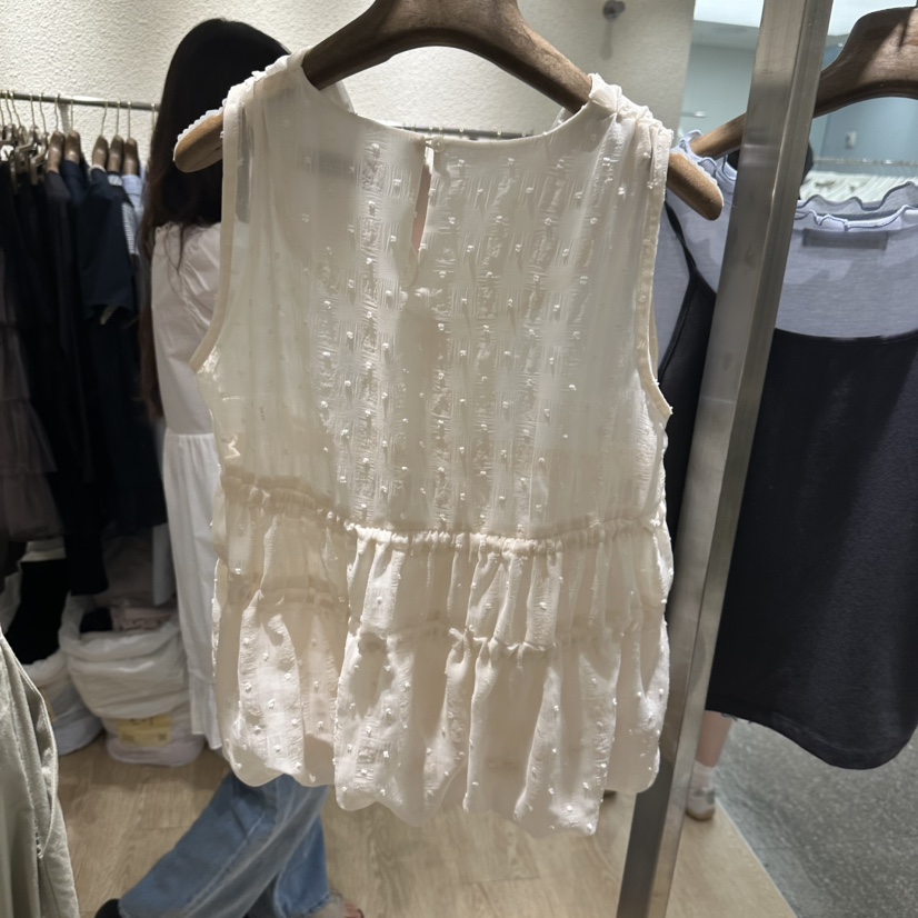 EMPTY東大門實拍韓國女裝新品休閑推薦熱賣吊帶背心網眼無袖EMPTY吊帶/背心