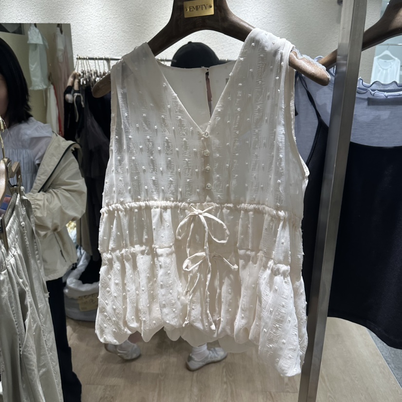 EMPTY東大門實拍韓國女裝新品休閑推薦熱賣吊帶背心網眼無袖EMPTY吊帶/背心圖色1