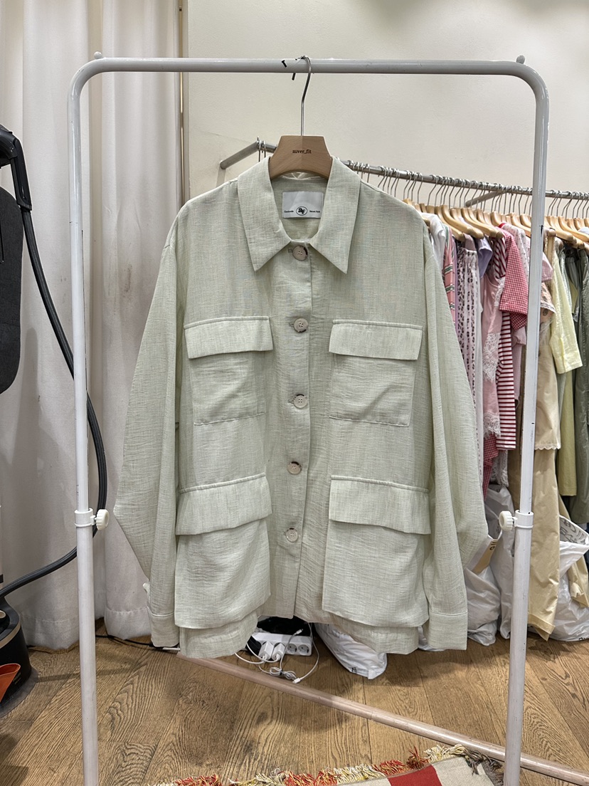 AUVERFIT韓國東大門代購女士新品熱賣人氣推薦夾克口袋亞麻AUVERFIT夾克圖色1