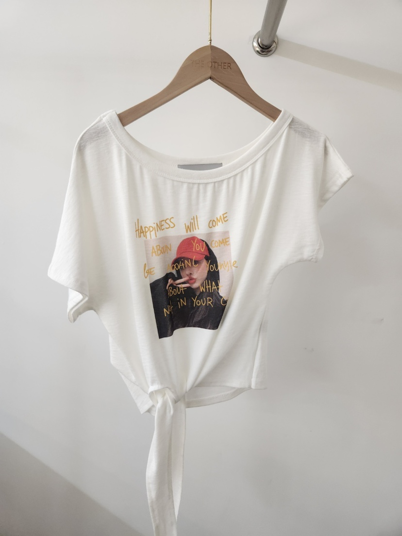 THE OTHER韓國直郵女士新品26春夏休閑時尚職業人氣T恤絲帶THE OTHERT恤圖色2