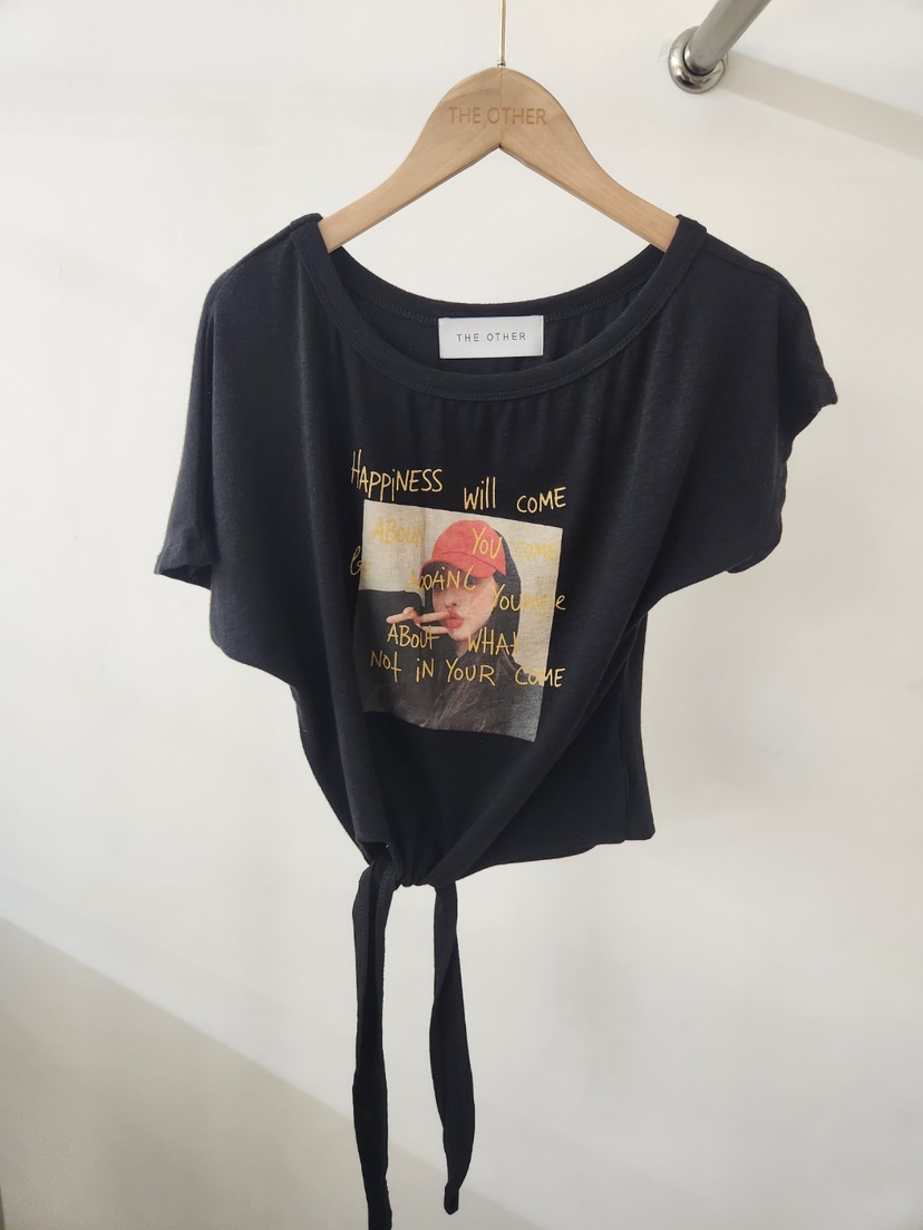 THE OTHER韓國直郵女士新品26春夏休閑時尚職業人氣T恤絲帶THE OTHERT恤圖色3