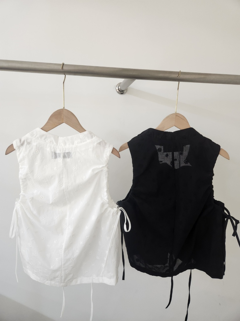 THE OTHER韓國代購女裝新品職業吊帶背心不對稱蕾絲褶皺THE OTHER吊帶/背心