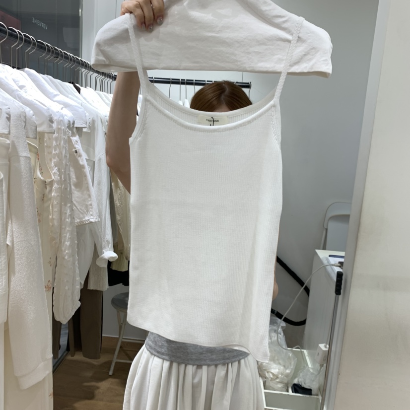 VERVEINE韓國直郵女裝新品26春夏時尚人氣吊帶背心絲綢無袖VERVEINE吊帶/背心圖色1