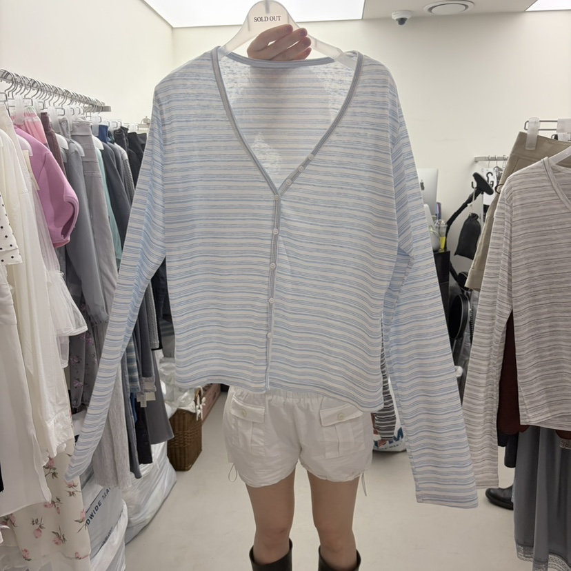 SOLD OUT韓國直郵實拍女裝新品休閑時尚26春夏長袖T恤開衫SOLD OUT長袖T恤圖色2