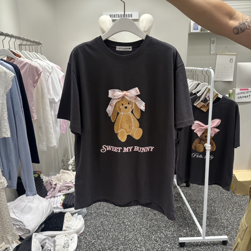 VINTAGE 888韓國直郵女士新款職業推薦時尚26春夏26夏季T恤VINTAGE888/TRIPLE EIGHTT恤圖色2