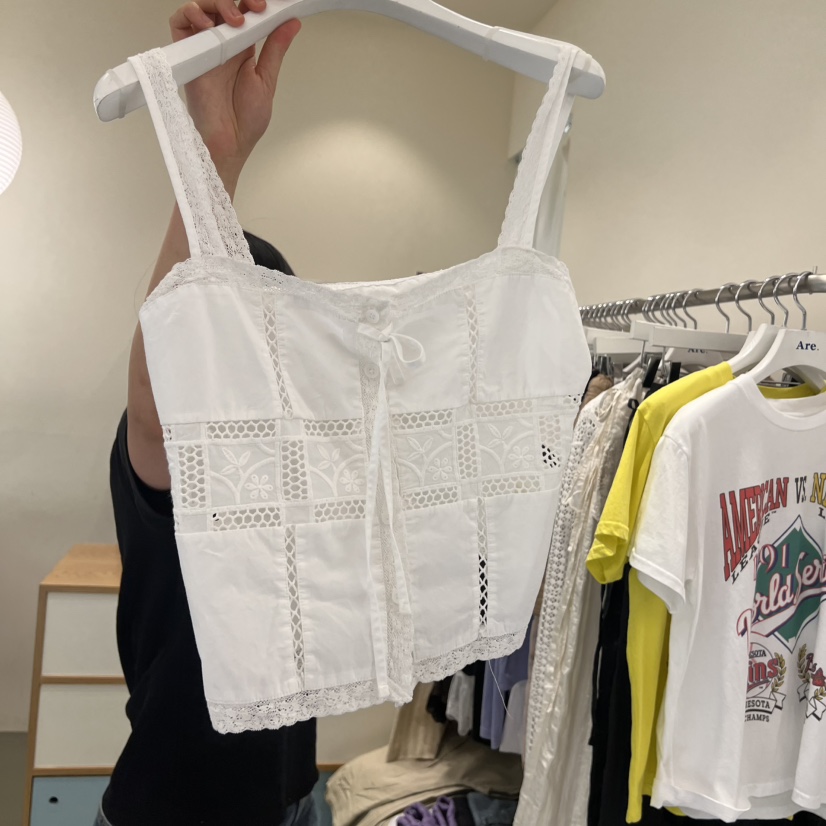 ARE韓國直郵實拍女士新款人氣26春夏吊帶背心不含內搭鉤針編織ARE YOU/ARE吊帶/背心圖色1