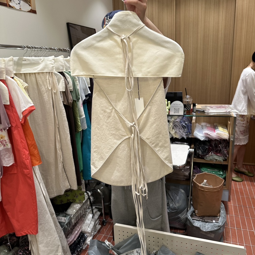 EEE韓國直郵實拍女士新品休閑職業26春夏吊帶背心露背亞麻EEE吊帶/背心
