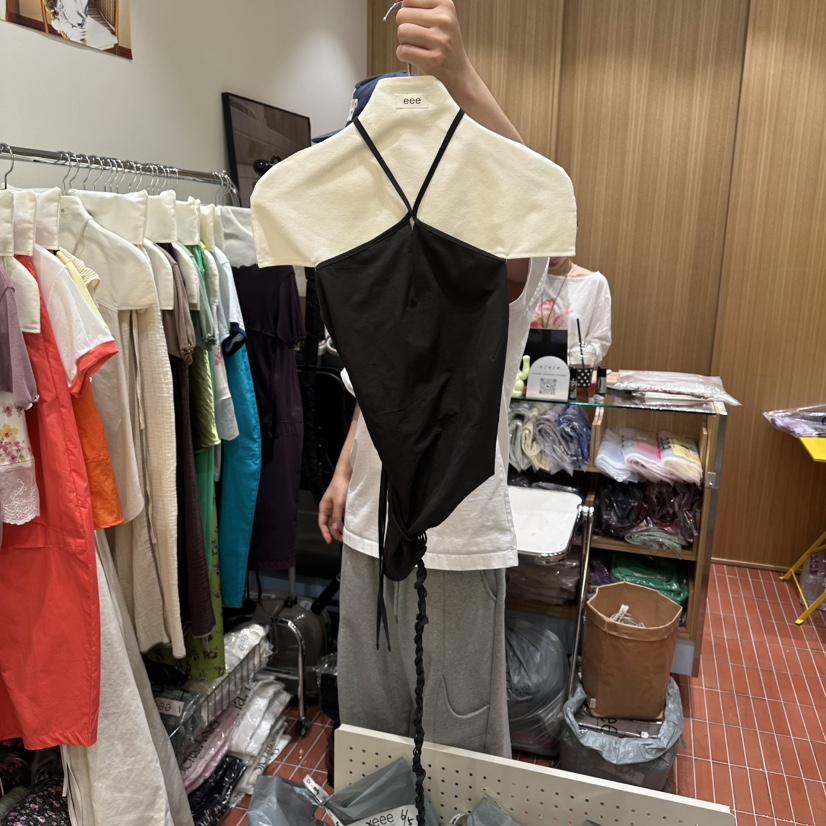 EEE韓國直郵實拍女士新品休閑職業26春夏吊帶背心露背亞麻EEE吊帶/背心圖色2