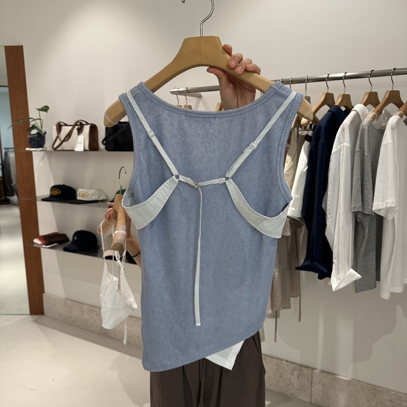 ANDMORE BUTTON韓國東大門直郵女裝新品休閑吊帶背心不含內搭ANDMORE BUTTON吊帶/背心
