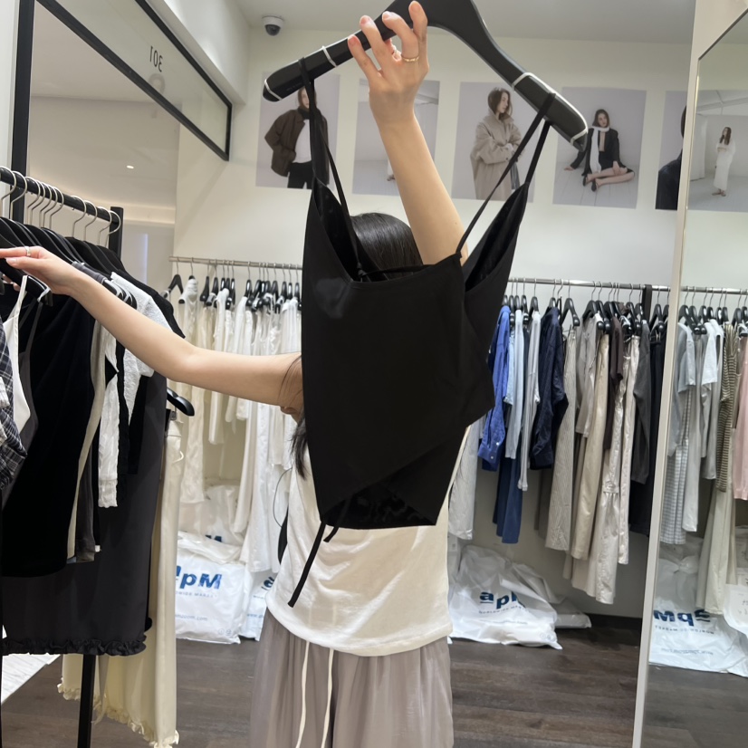 OURIN/THIS IS韓國東大門代購女士新品人氣吊帶背心系帶透明OURIN/THIS IS吊帶/背心