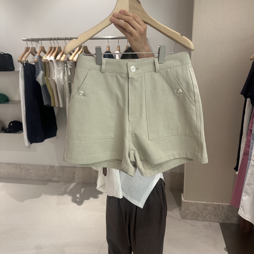 ANDMORE BUTTON韓國直郵實拍女士新品26夏季短褲不含腰帶棉ANDMORE BUTTON短褲圖色2