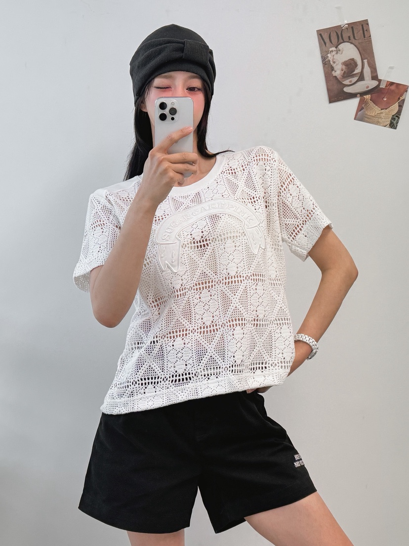 IAAN韓國東大門代購女士新品休閑26春夏襯衫蕾絲衫鉤針編織iaAn襯衫/蕾絲衫
