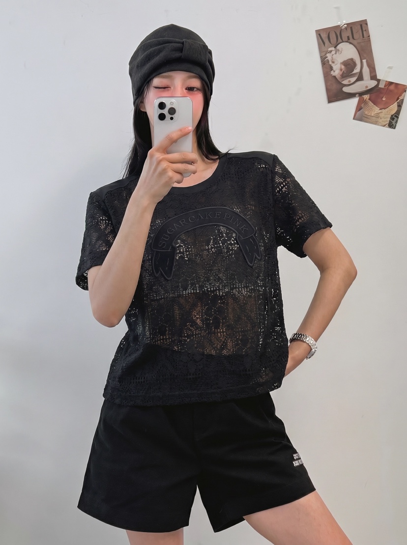 IAAN韓國東大門代購女士新品休閑26春夏襯衫蕾絲衫鉤針編織iaAn襯衫/蕾絲衫