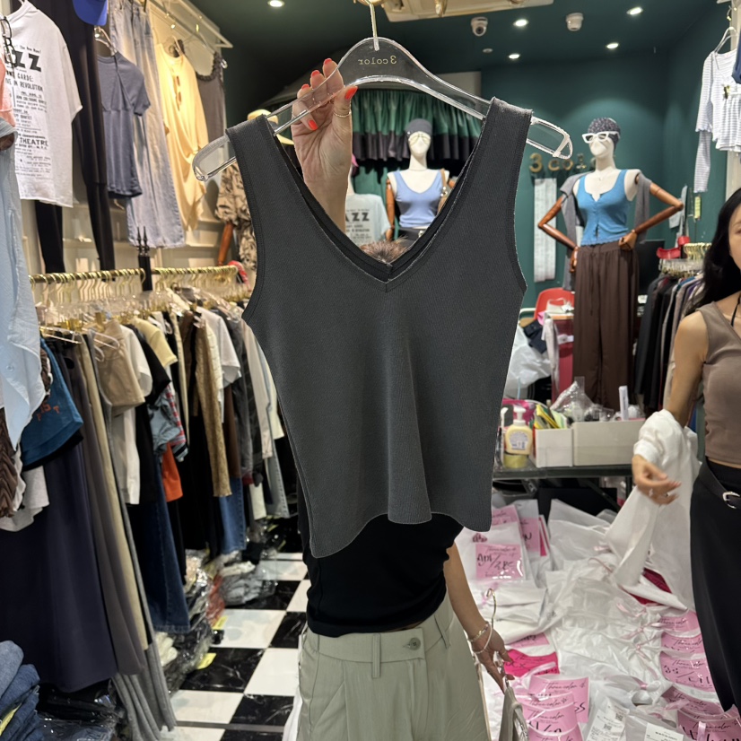 3COLOR東大門實拍韓國女士新品推薦吊帶背心Three color吊帶/背心圖色4