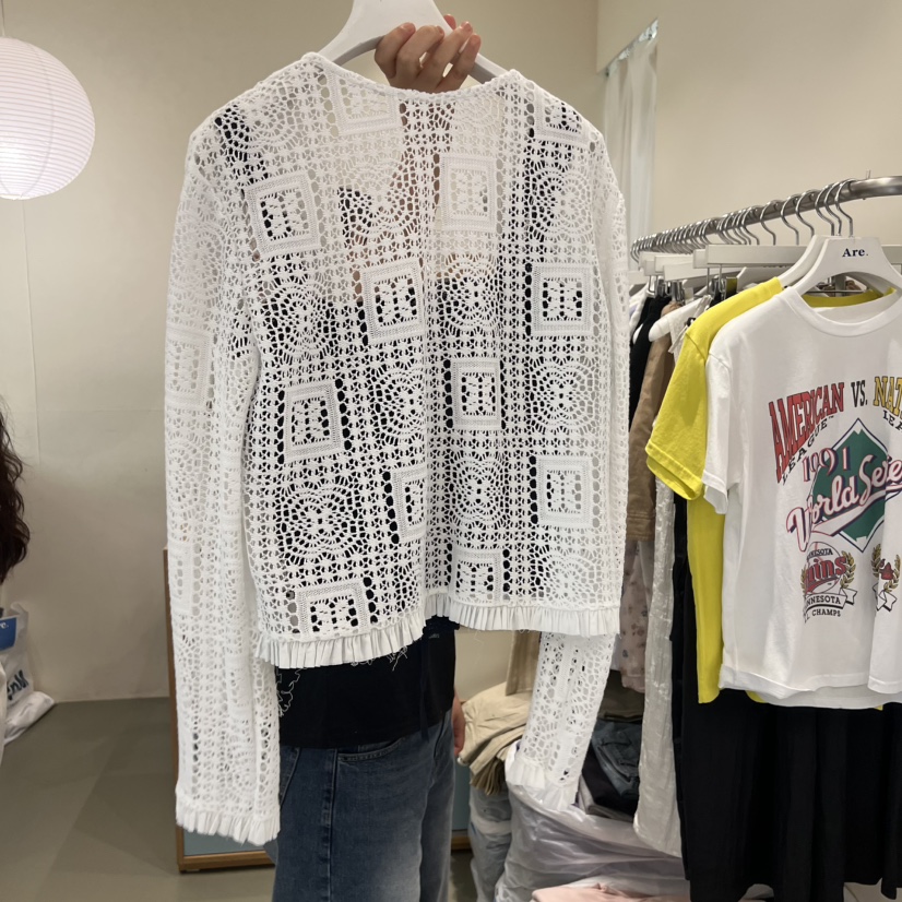 ARE韓國直郵實拍女裝新品推薦人氣時尚開衫不含內搭荷葉邊ARE YOU/ARE開衫