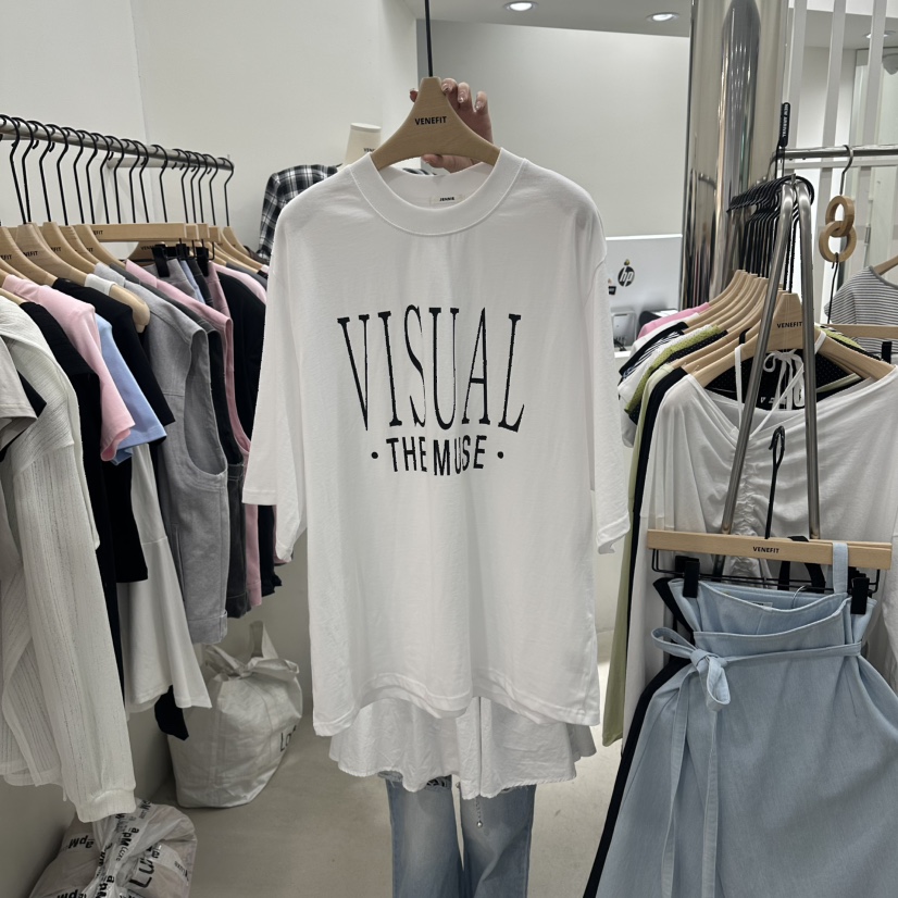 VENEFIT韓國直郵女裝新品熱賣推薦26春夏職業休閑時尚T恤VENEFIT/JENNIET恤圖色1