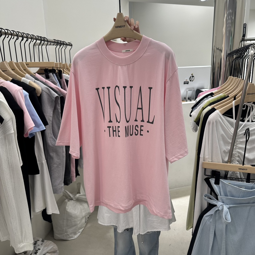 VENEFIT韓國直郵女裝新品熱賣推薦26春夏職業休閑時尚T恤VENEFIT/JENNIET恤圖色2