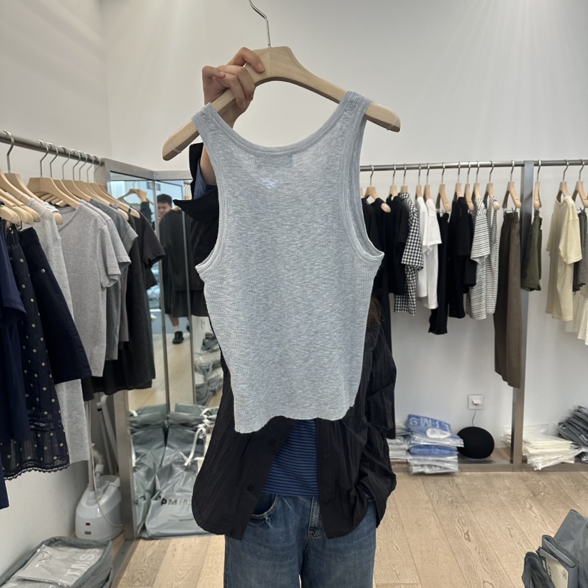 LTMS韓國直郵實拍女士新品熱賣休閑時尚職業吊帶背心羅紋LTMS吊帶/背心