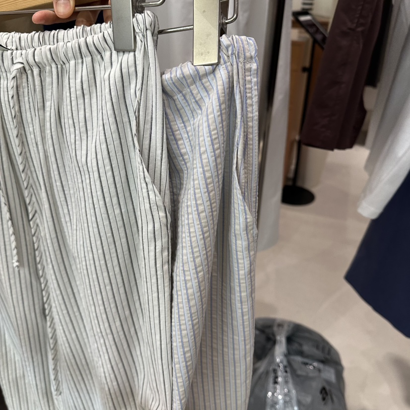 ANDMORE BUTTON韓國東大門代購女士新品休閑推薦休閑褲條紋ANDMORE BUTTON休閑褲