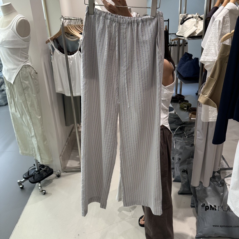 ANDMORE BUTTON韓國東大門代購女士新品休閑推薦休閑褲條紋ANDMORE BUTTON休閑褲圖色1