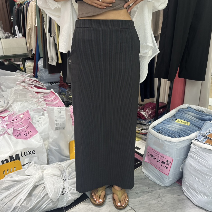 3COLOR韓國東大門代購女裝新款職業長裙不含腰帶SKThree color長裙圖色2