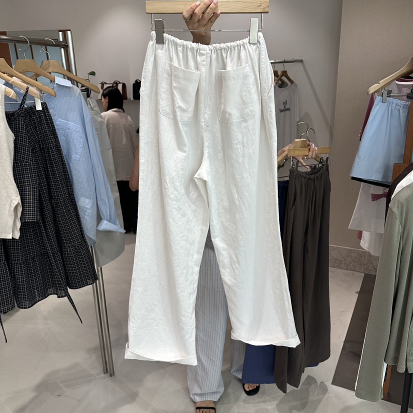 ANDMORE BUTTON韓國直郵女裝新品職業26春夏休閑褲亞麻布ANDMORE BUTTON休閑褲