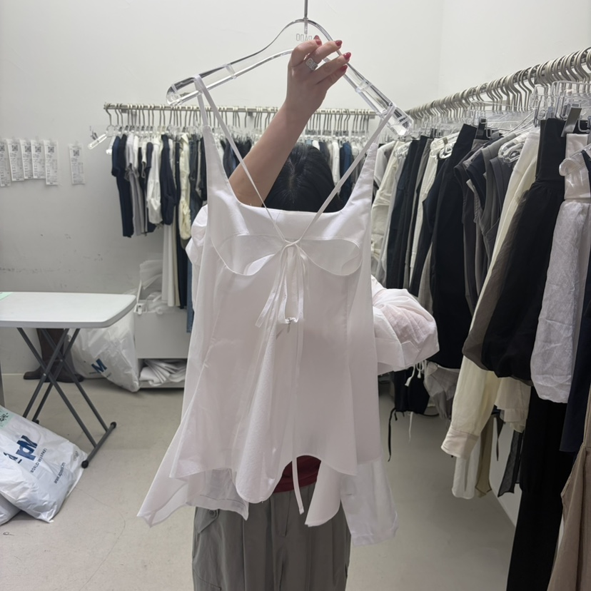 PADO韓國東大門代購女士新品人氣推薦時尚吊帶背心喇叭棉質PADO吊帶/背心