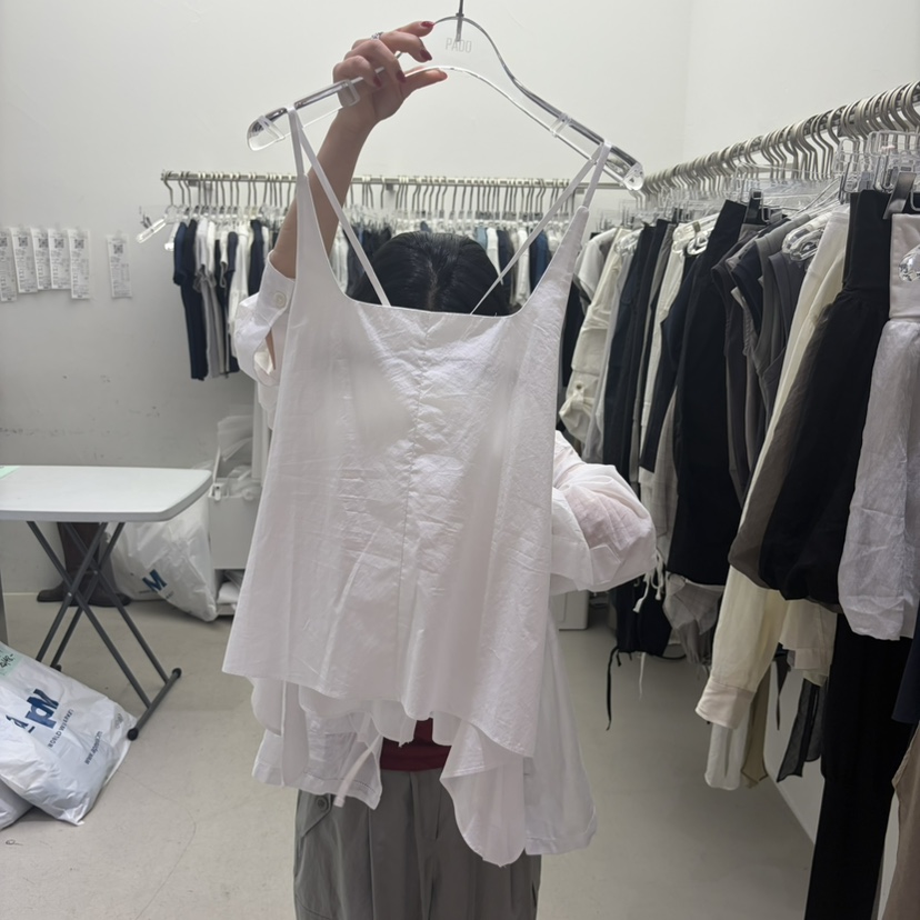 PADO韓國東大門代購女士新品人氣推薦時尚吊帶背心喇叭棉質PADO吊帶/背心圖色1