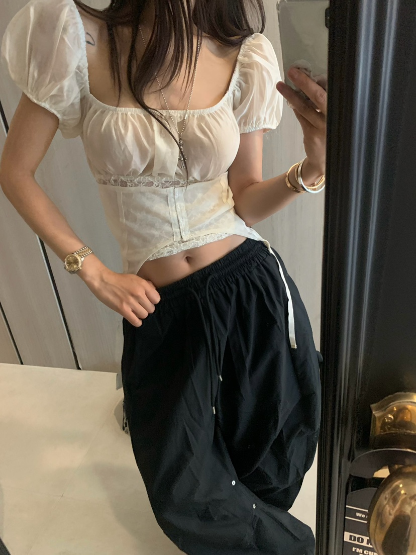 VIRKIN韓國直郵女士新款職業人氣時尚休閑26夏季襯衫蕾絲衫VIRKIN襯衫/蕾絲衫