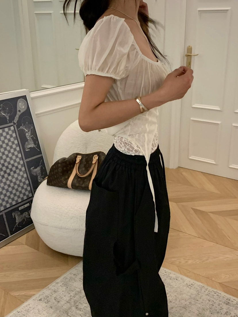 VIRKIN韓國直郵女士新款職業人氣時尚休閑26夏季襯衫蕾絲衫VIRKIN襯衫/蕾絲衫