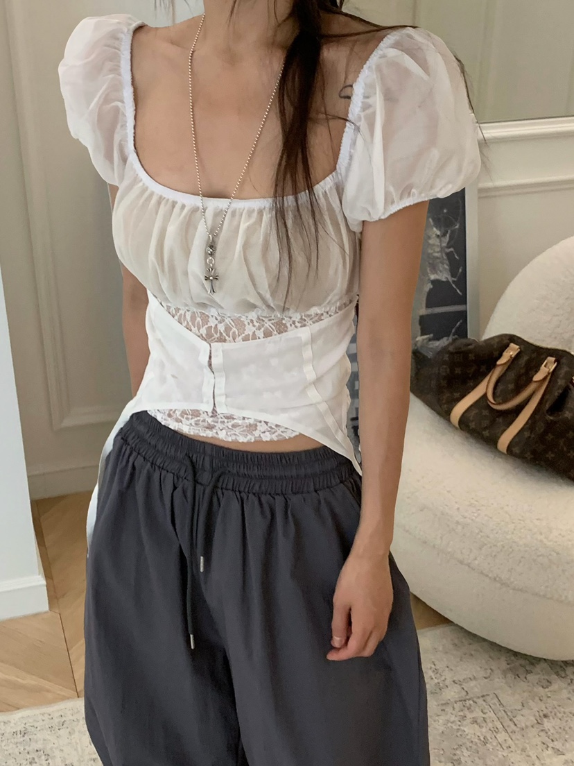 VIRKIN韓國直郵女士新款職業人氣時尚休閑26夏季襯衫蕾絲衫VIRKIN襯衫/蕾絲衫圖色1