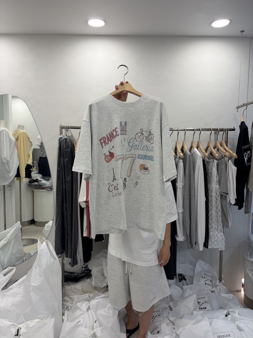 DELICATE韓國直郵女士新款休閑時尚推薦熱賣26春夏職業T恤DELICATET恤圖色2