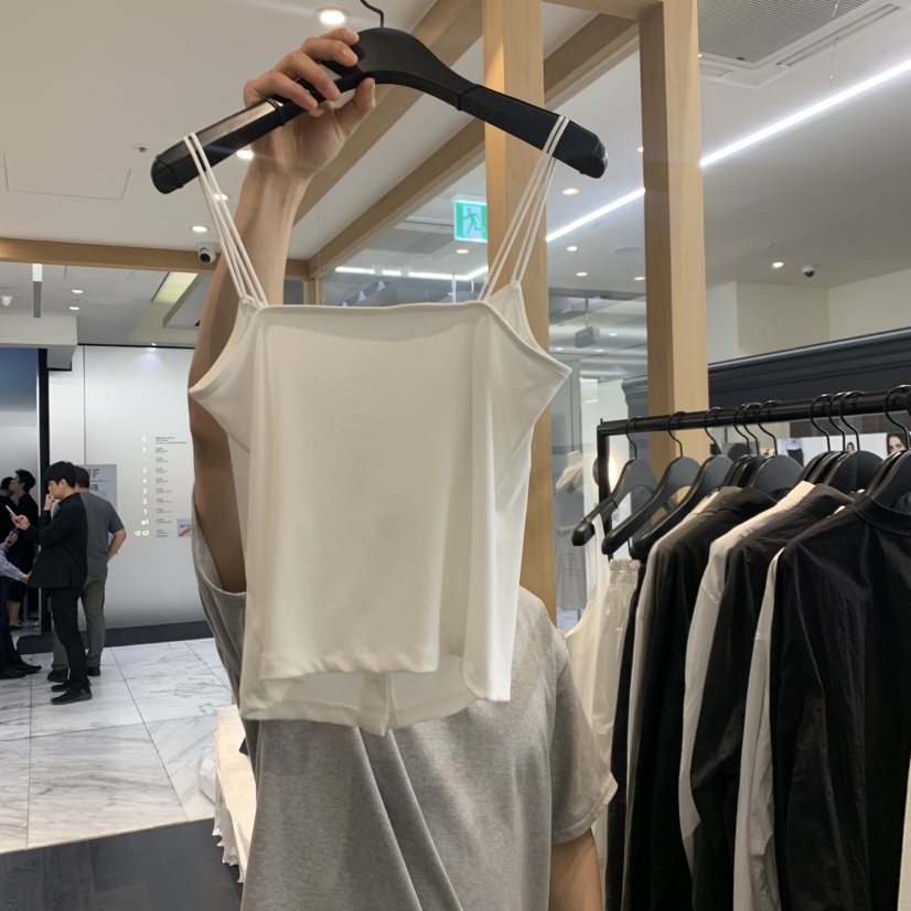 OBJECT韓國直郵女士新品熱賣職業26春夏吊帶背心紐扣羅紋OBJECT吊帶/背心