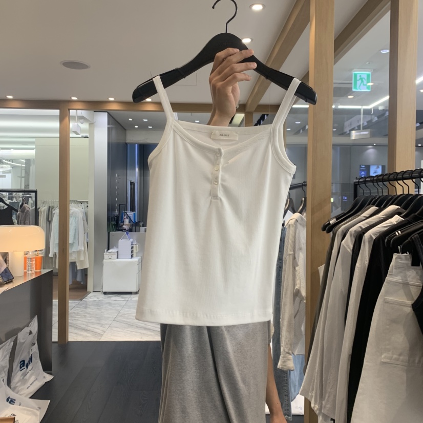 OBJECT韓國東大門直郵女裝新款職業推薦熱賣吊帶背心紐扣OBJECT吊帶/背心圖色3