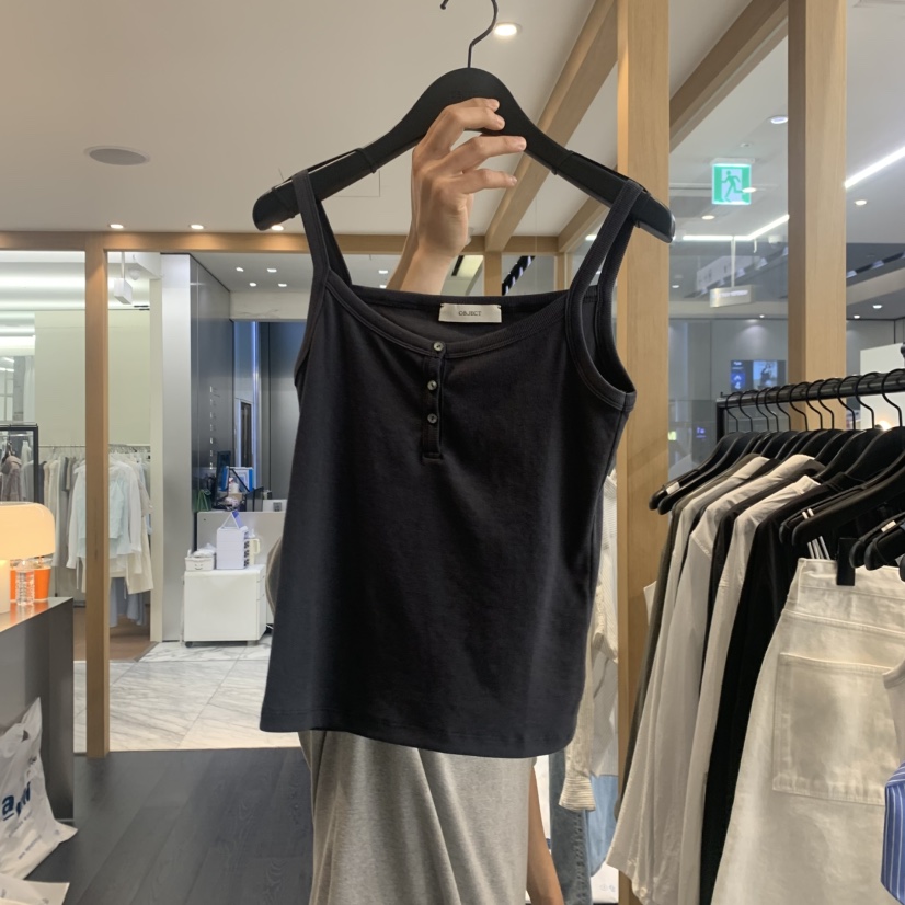 OBJECT韓國東大門直郵女裝新款職業推薦熱賣吊帶背心紐扣OBJECT吊帶/背心圖色4