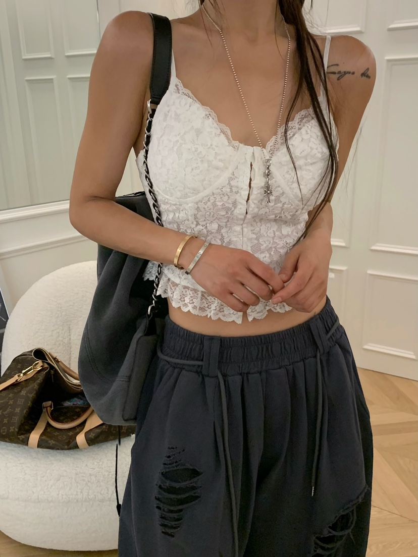 VIRKIN韓國直郵女裝新款時尚休閑熱賣職業吊帶背心蕾絲無袖VIRKIN吊帶/背心