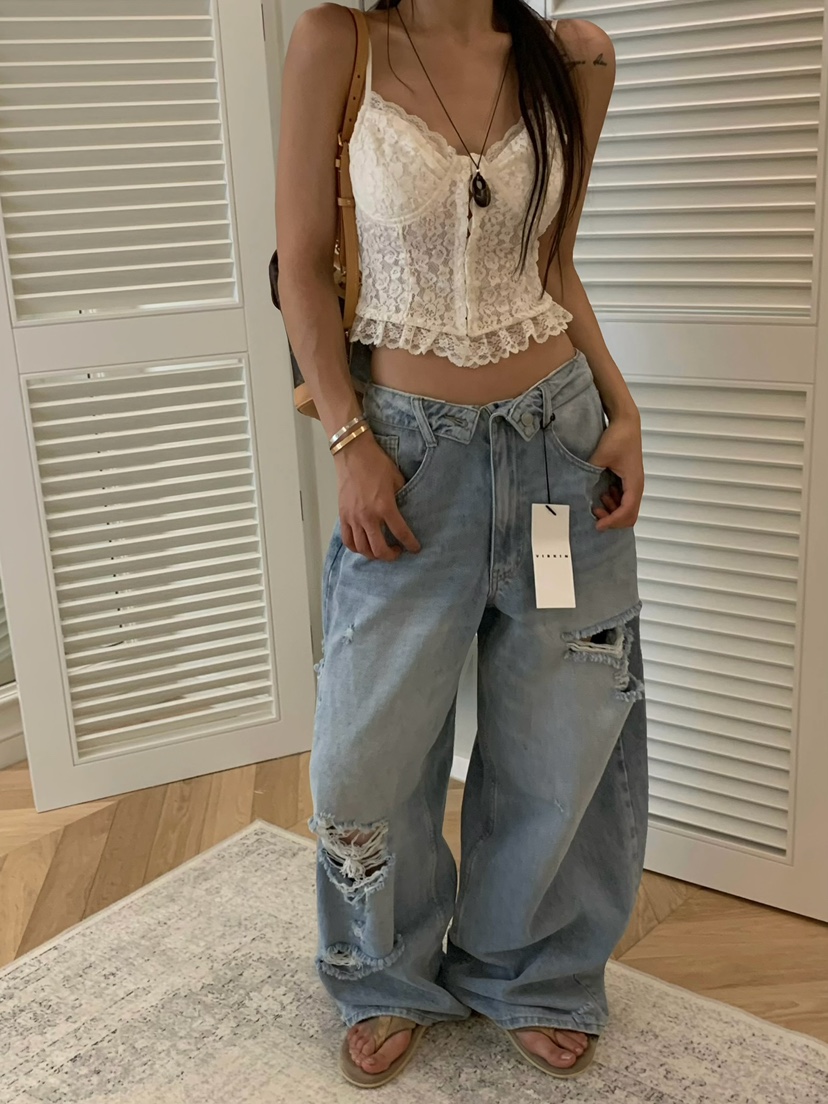 VIRKIN韓國直郵女裝新款時尚休閑熱賣職業吊帶背心蕾絲無袖VIRKIN吊帶/背心