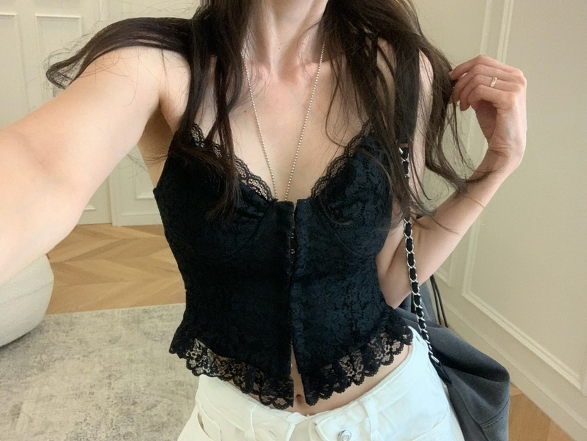 VIRKIN韓國直郵女裝新款時尚休閑熱賣職業吊帶背心蕾絲無袖VIRKIN吊帶/背心