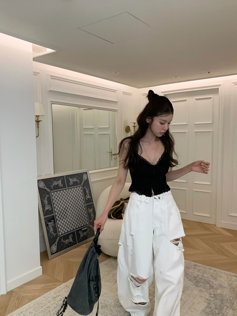 VIRKIN韓國直郵女裝新款時尚休閑熱賣職業吊帶背心蕾絲無袖VIRKIN吊帶/背心
