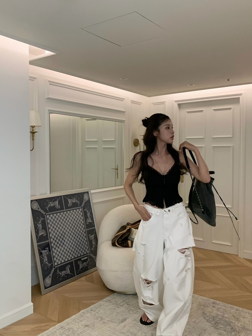 VIRKIN韓國直郵女裝新款時尚休閑熱賣職業吊帶背心蕾絲無袖VIRKIN吊帶/背心
