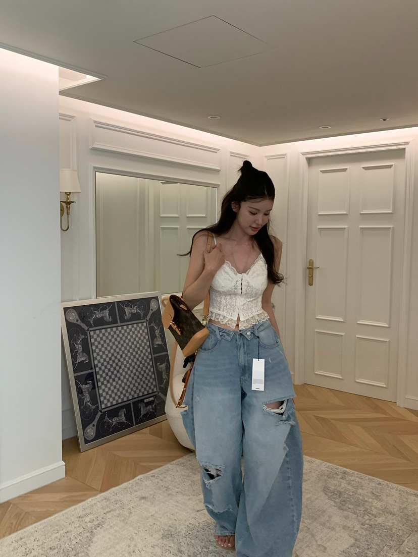 VIRKIN韓國直郵女裝新款時尚休閑熱賣職業吊帶背心蕾絲無袖VIRKIN吊帶/背心