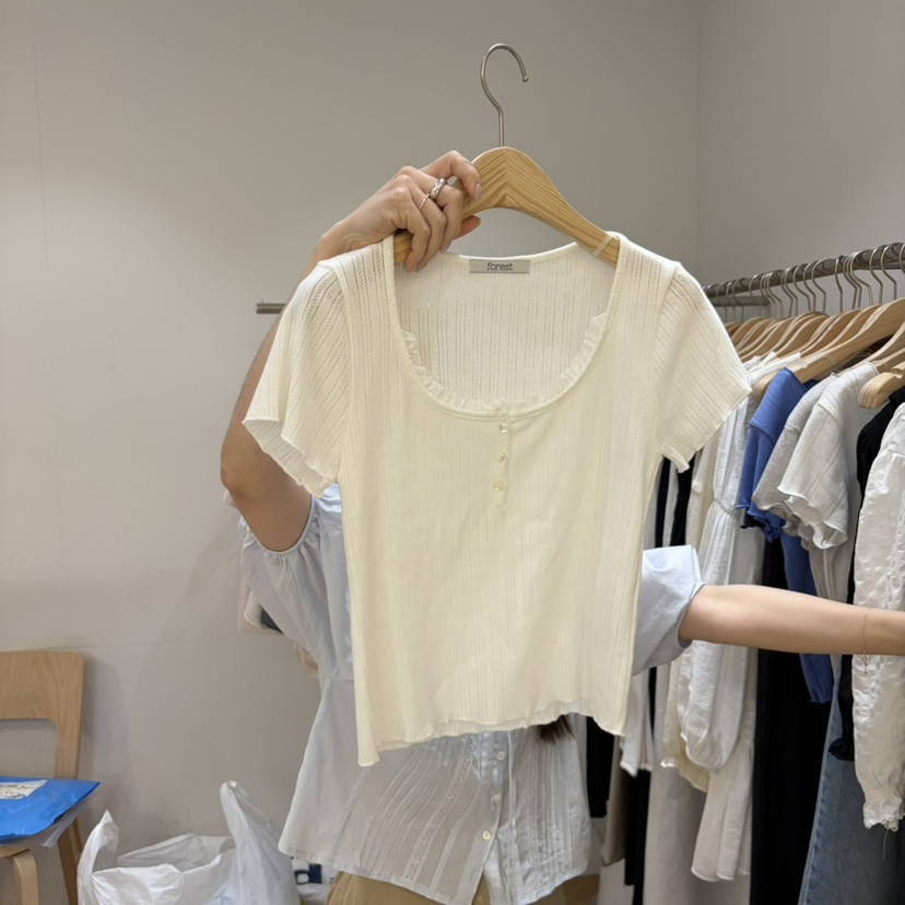 FOREST東大門實拍韓國女士新品26春夏熱賣26夏季職業時尚T恤FORESTT恤圖色2