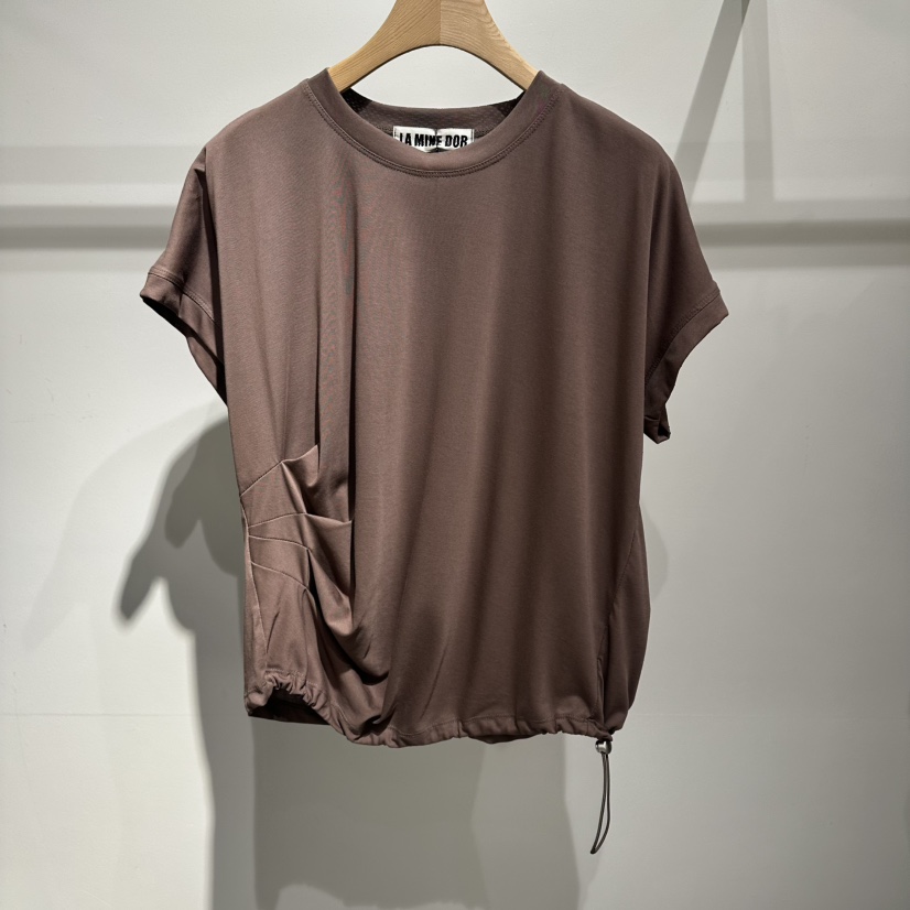 LAMINEDOR韓國直郵女裝新品時尚人氣推薦職業26春夏T恤褶皺LA MINE DORT恤圖色3